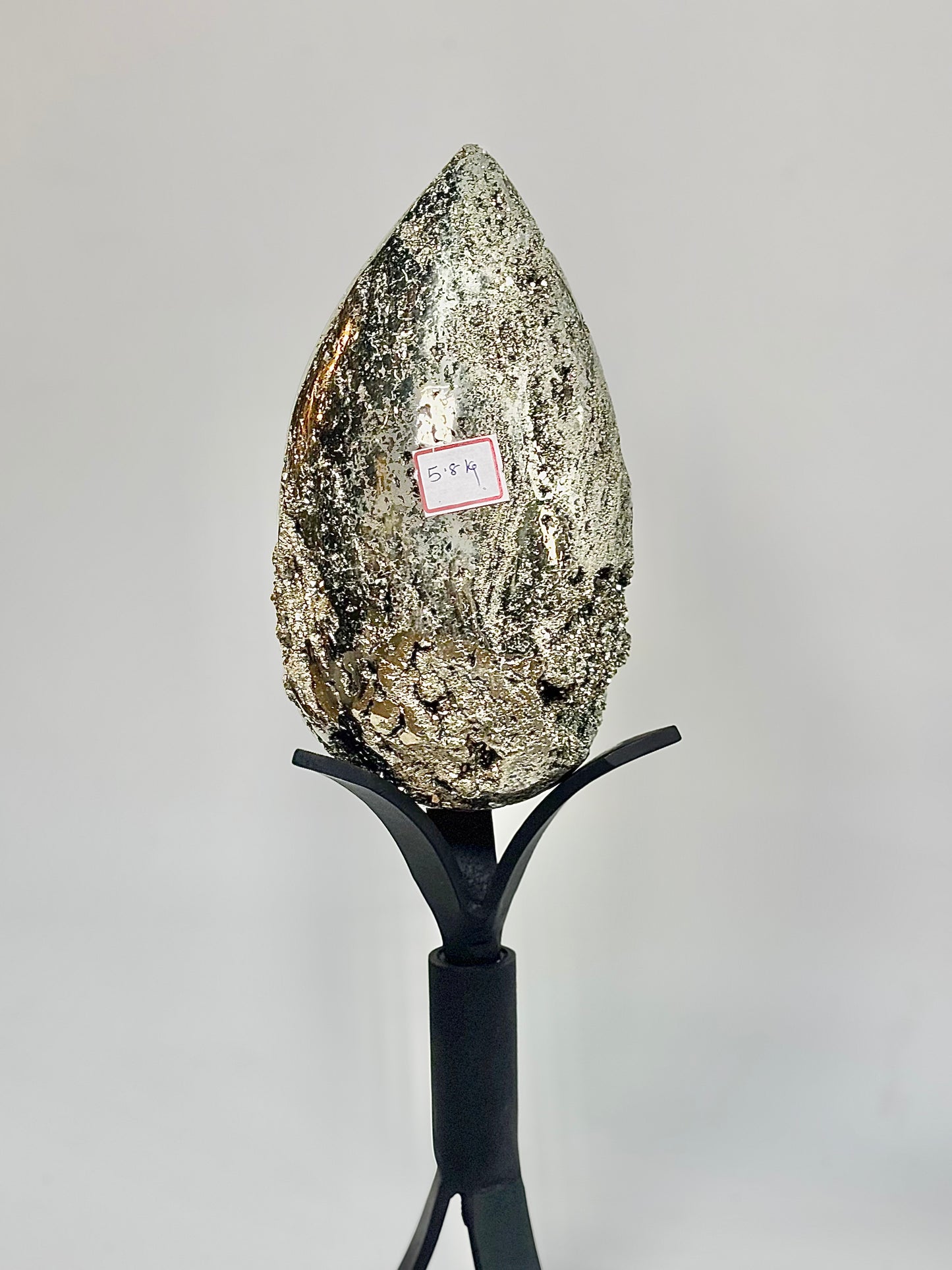 Extra Large Peruvian Pyrite Druzy Egg Carving 5.8 Kg – Abundance & Prosperity