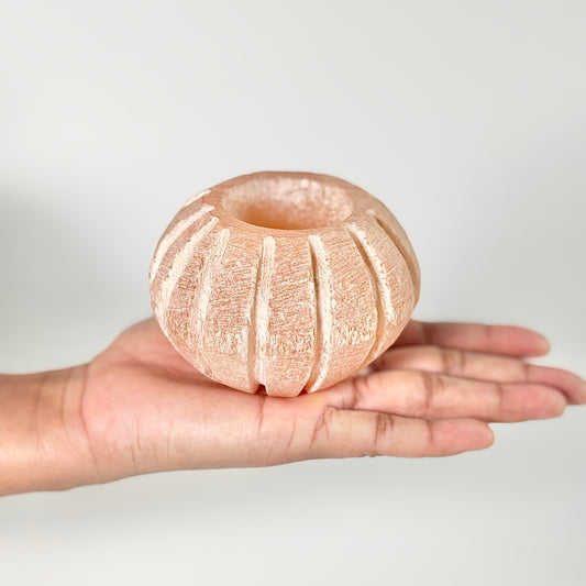Orange Selenite Candle Holder | Stone for Spiritual work & Cleansing