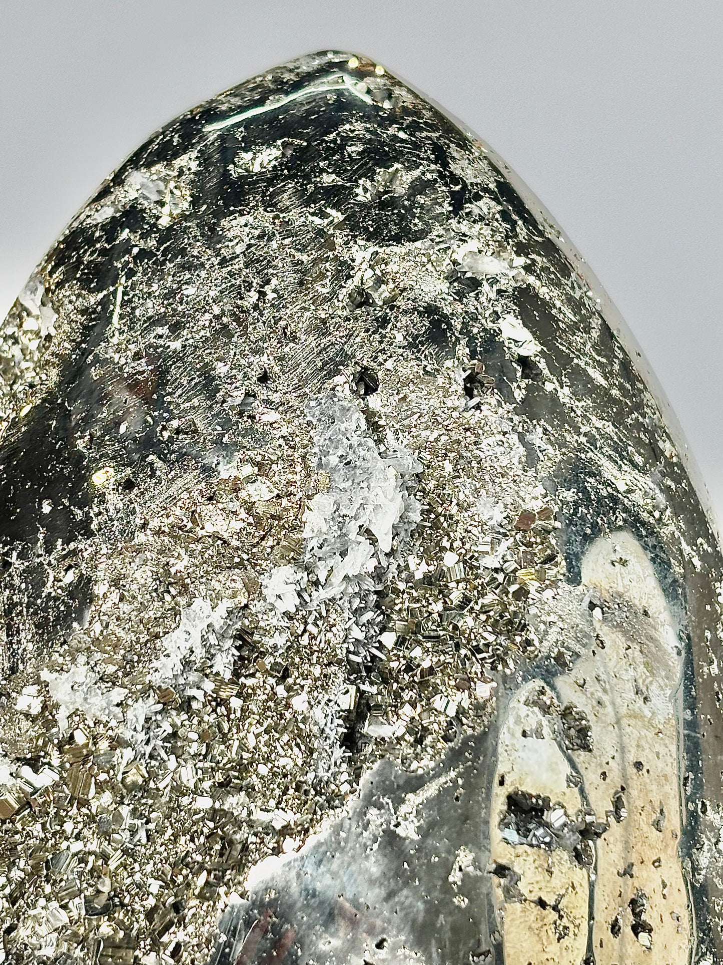 Extra Large Peruvian Pyrite Druzy Egg Carving 8.1 Kg – Abundance & Prosperity