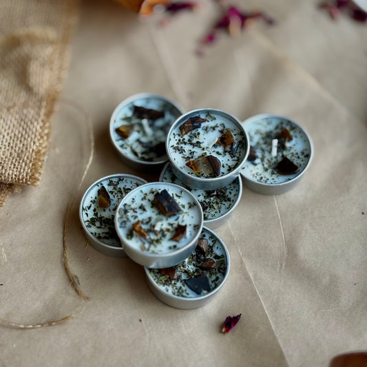 Peppermint & Tiger’s Eye Soy Tealight Candle