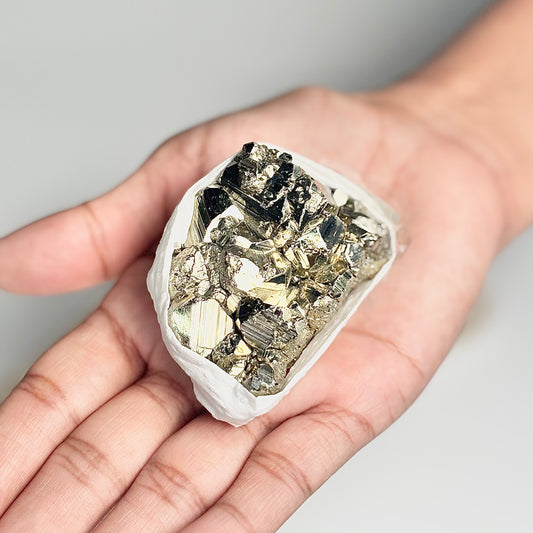 Peruvian Pyrite Cluster – 127g -Golden Brilliance & Striking Presence
