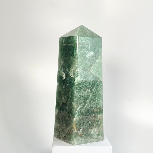 Green Strawberry Quartz Four-Facet Tower – 1860g - Heart Chakra • Uplift the Spirit • Attract Harmony