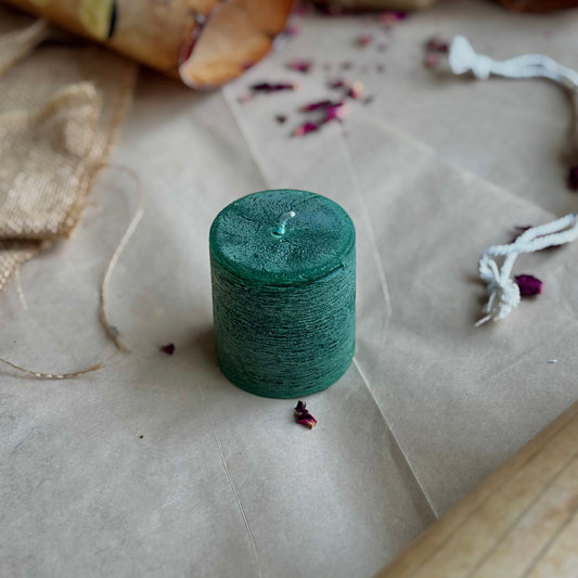 Green Pillar Candle 2 Inch – Paraffin Wax Ritual & Décor Candle | Pack of 4
