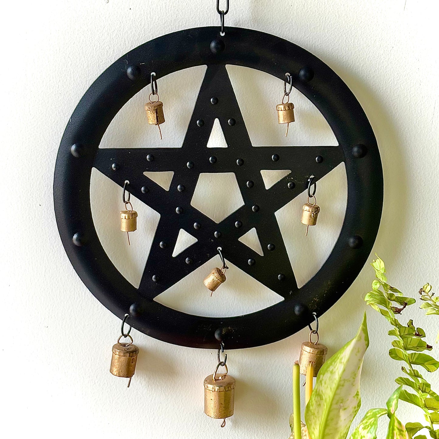 Pentacle Witchy Wind Chime | Altar wall Hanging | Witchy Altarware