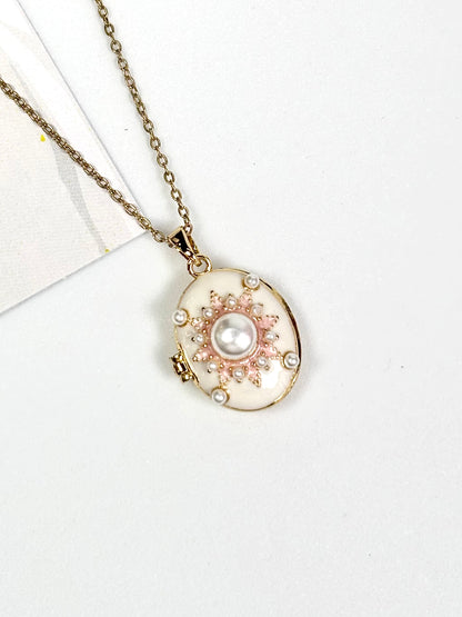 Vintage Pearl Locket Necklace | Gold-Plated Stainless Steel | The Lilith Store