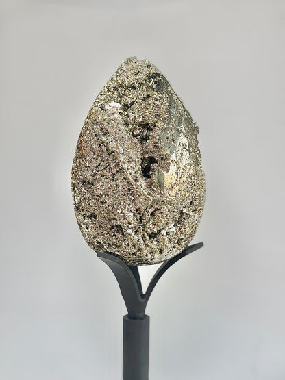 Extra Large Peruvian Pyrite Druzy Egg Carving 8.4 Kg – Abundance & Prosperity