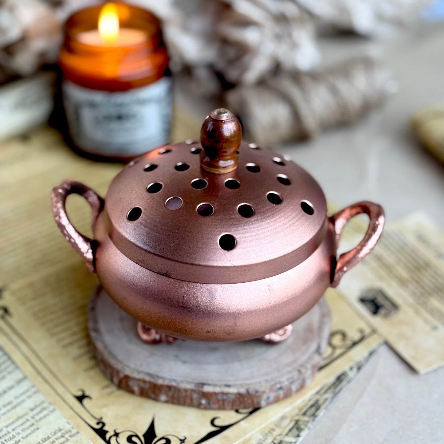 Antique Looking Iron Incense Burner