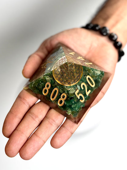 Green Aventurine Angel Number Orgonite Pyramid