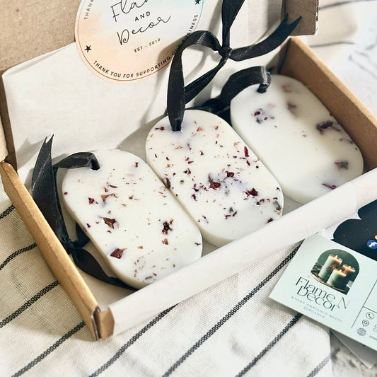 Oval Rose & Tea-Rose Scented Soy Wax Sachets | Pack of 3
