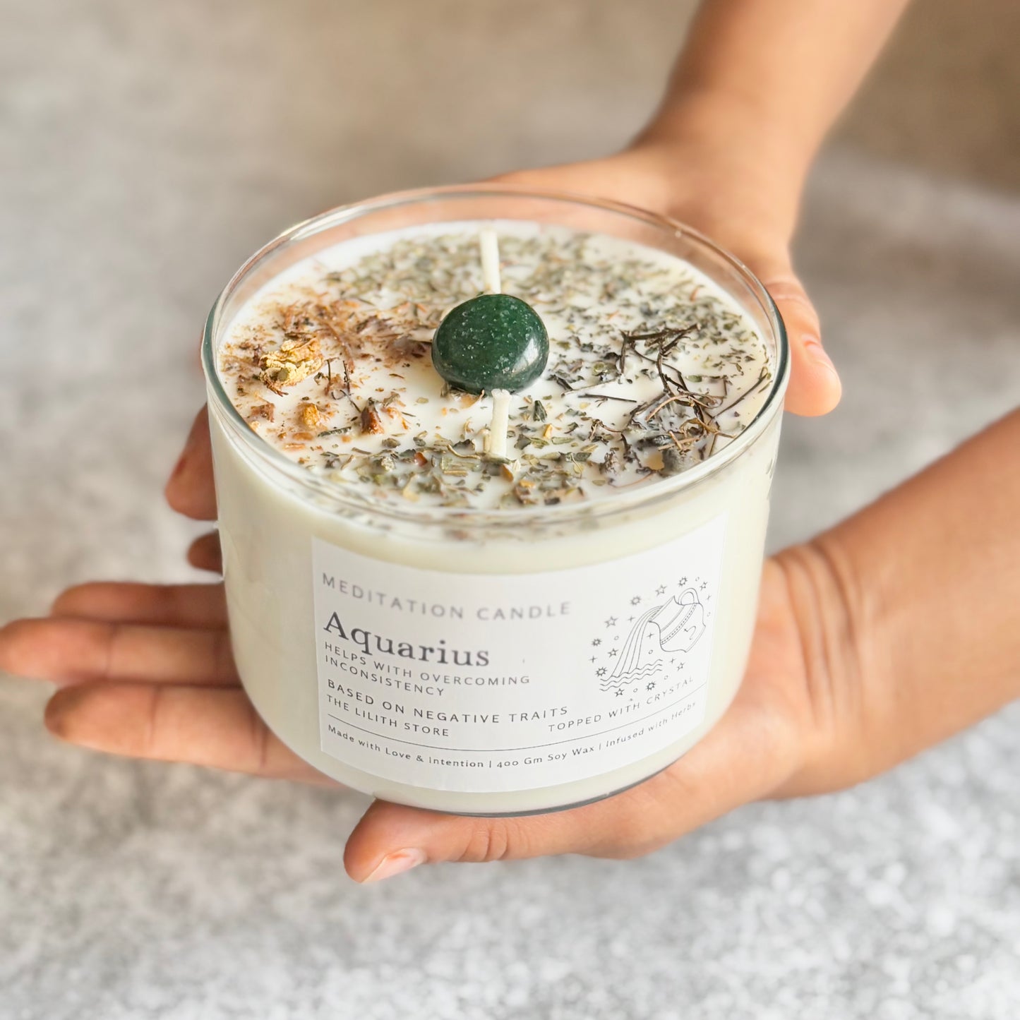 Aquarius Zodiac Soy Intention Candle | 400 Gm