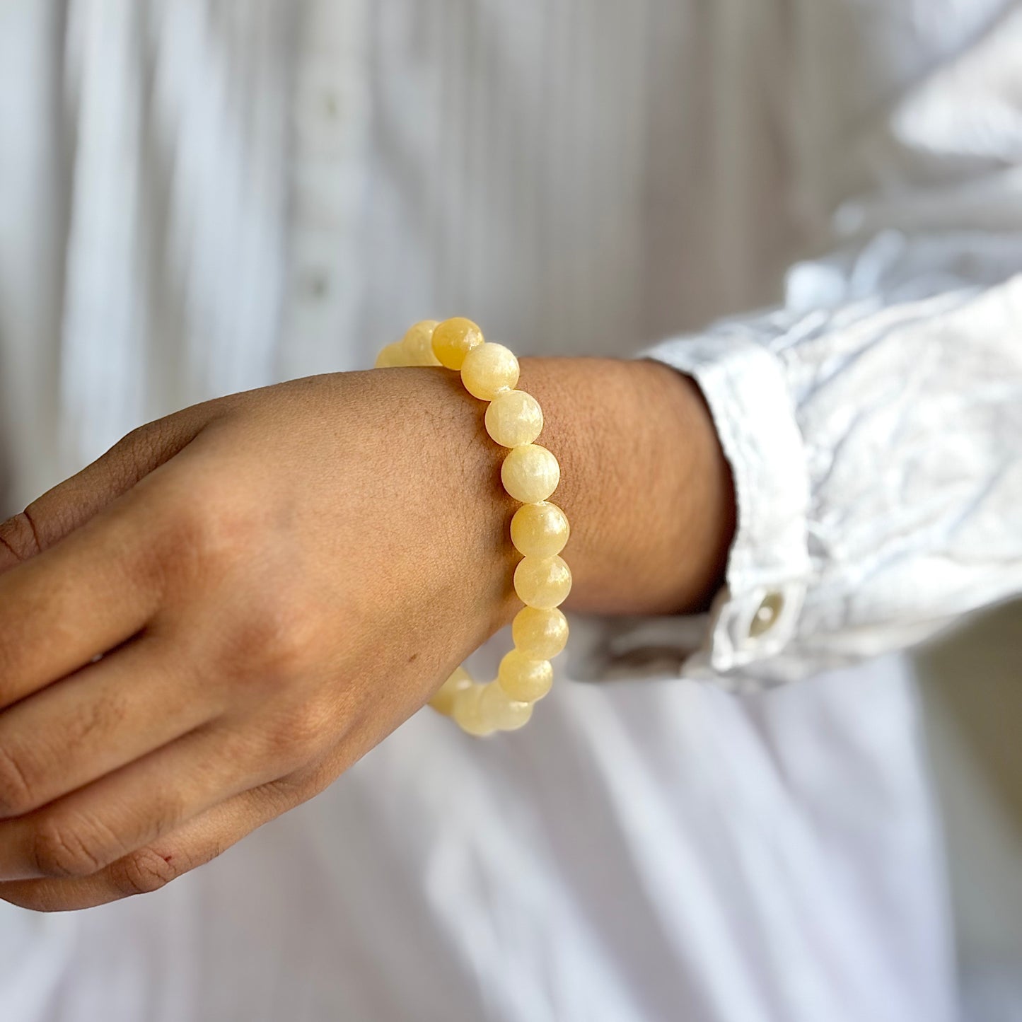 Yellow Calcite Bead Bracelet - 10mm | Connect with Spirit Guides