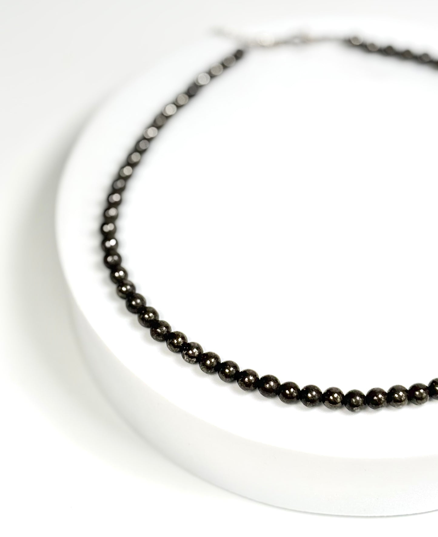 Pyrite Round Bead Necklace – Natural Stone