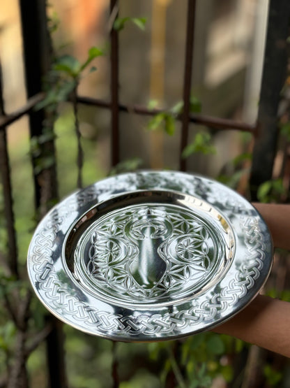 Stainless Steel Gaia Offering Plate for Sacred Offerings