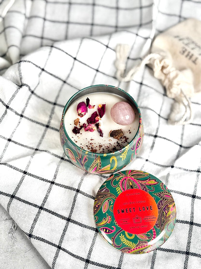 Sweet Love Tin Container Soy Intention Candle - 100 g