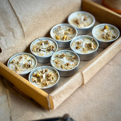 Chamomile Infused Soy Wax Tealight Candles – Unscented
