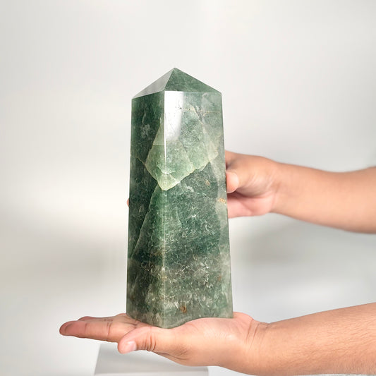 Green Strawberry Quartz Four-Facet Tower – 1860g - Heart Chakra • Uplift the Spirit • Attract Harmony