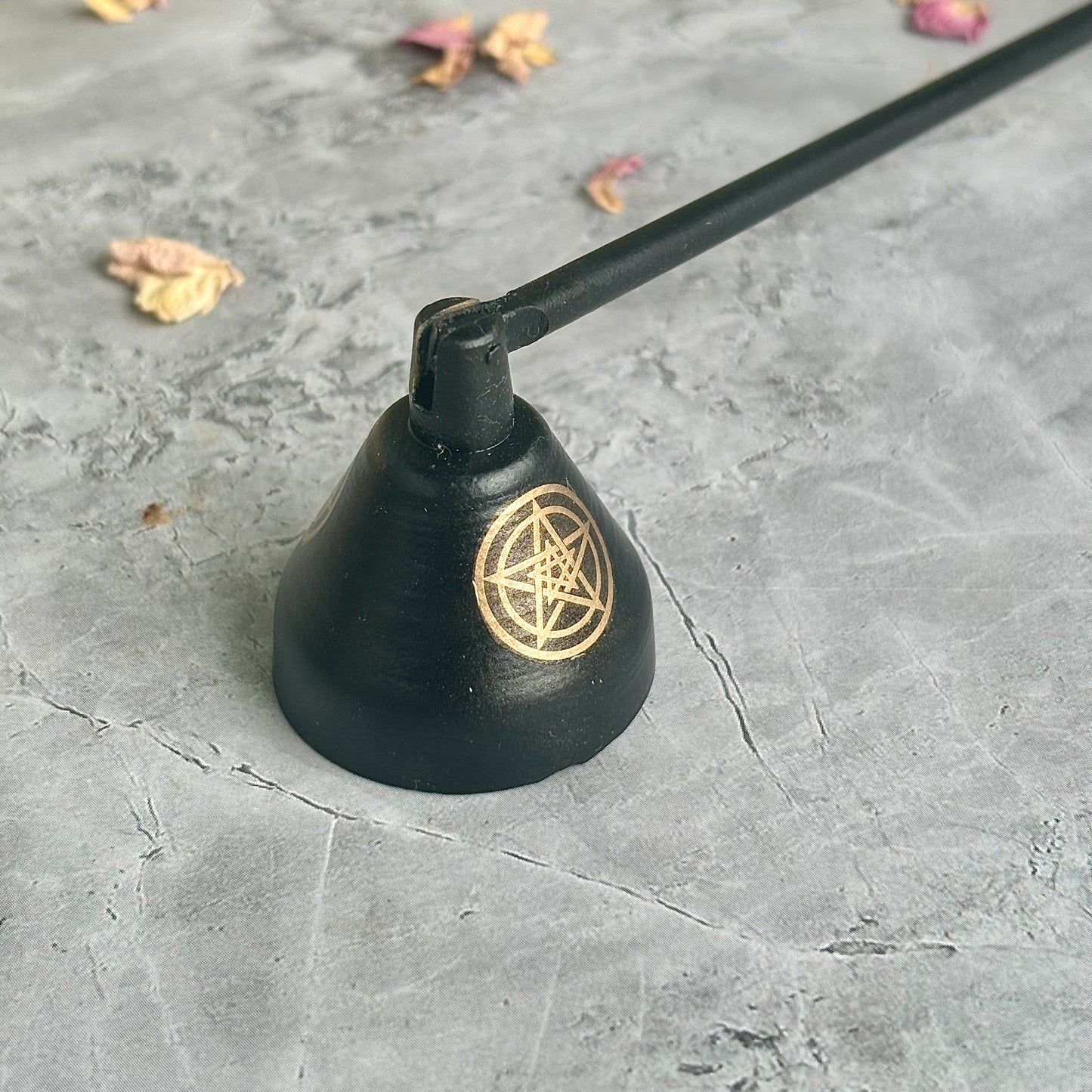 Black Pentacle Print Candle Snuffer