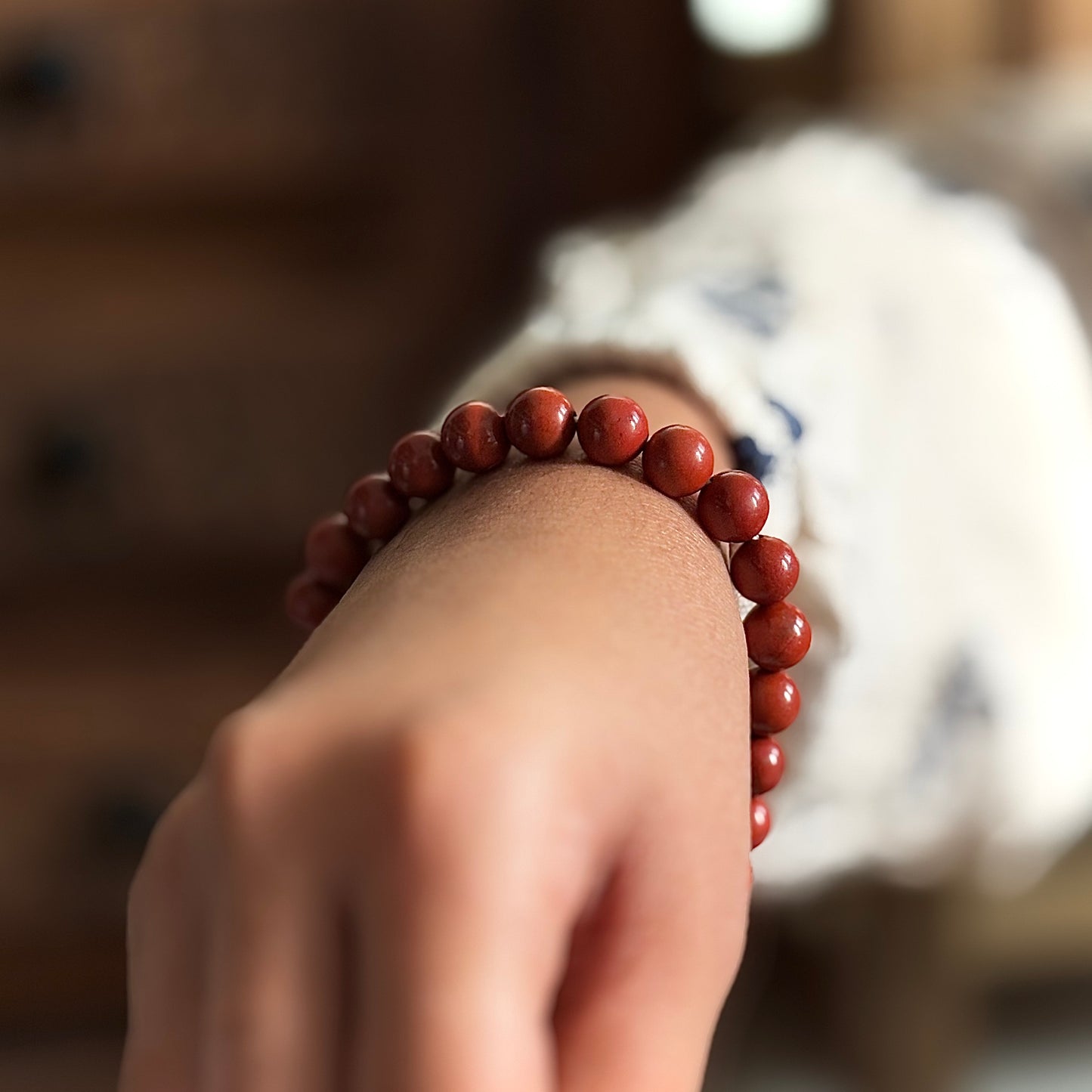 Red Jasper Bead Bracelet - 8mm | Grounding & Restoring Balance