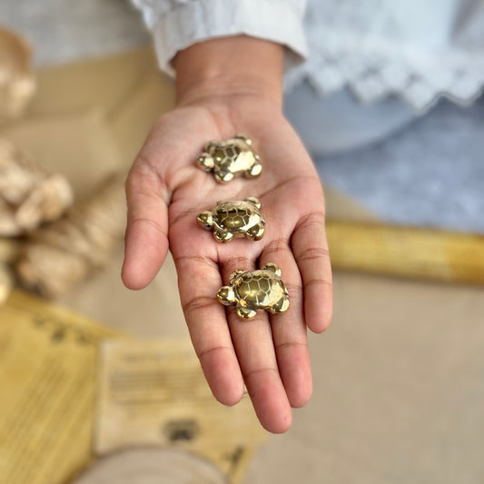 Golden Pyrite Turtle - 1 inch