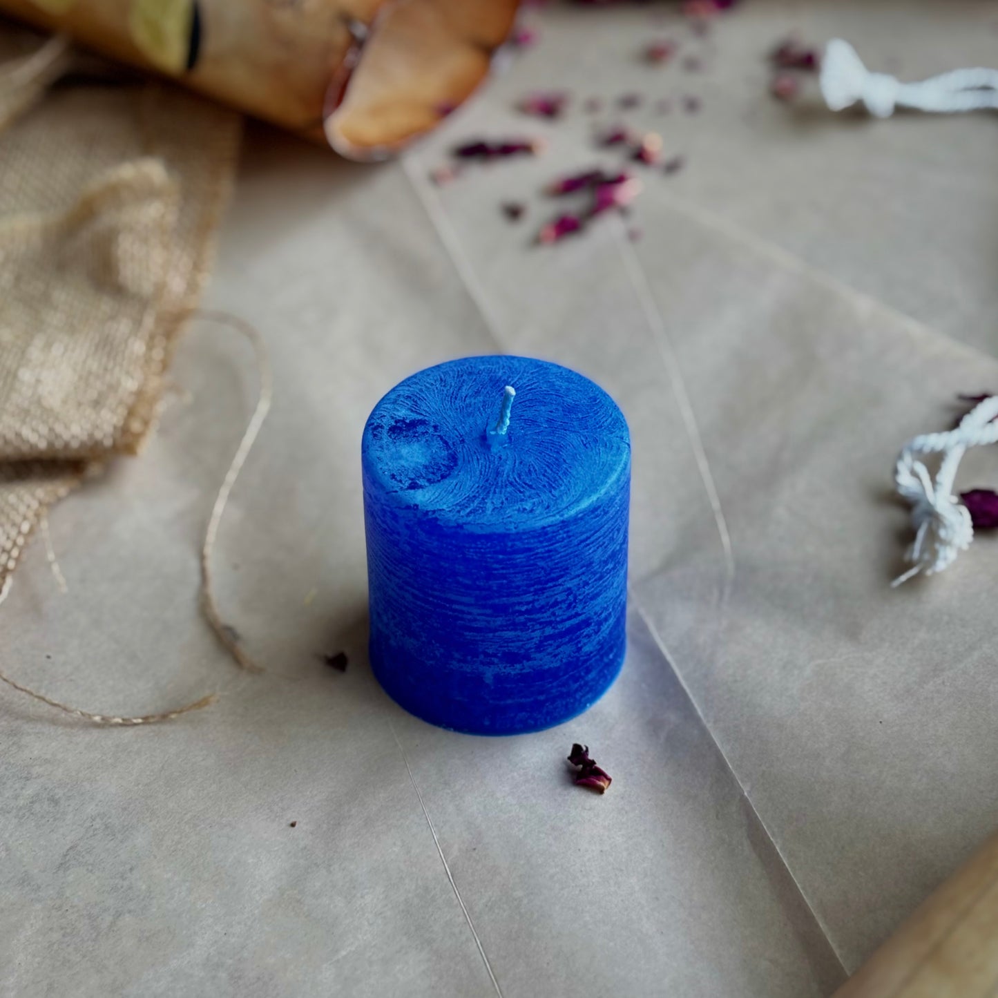 Blue Pillar Candle 2 Inch – Paraffin Wax Ritual & Décor Candle | Pack of 4