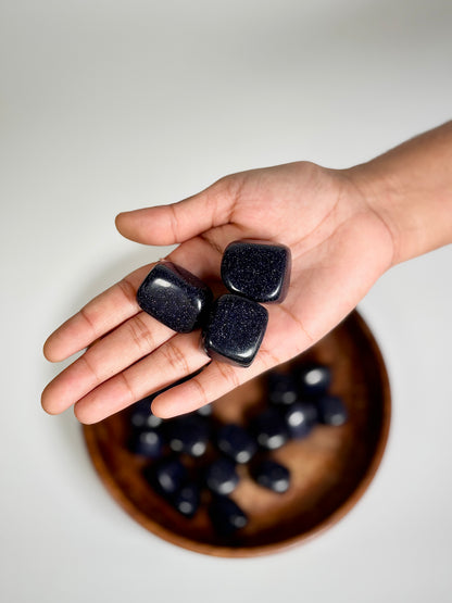 Blue Goldstone Tumble Stone  (A) – 1 Piece | The Lilith Store