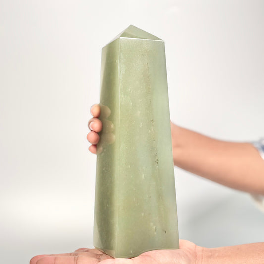 Green Aventurine Four-Facet Tower – 1802g - Attract Luck • Inspire Growth • Help Heart Chakra