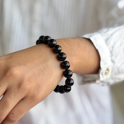 Black Tourmaline Bracelet - 10mm | Stone of Protection