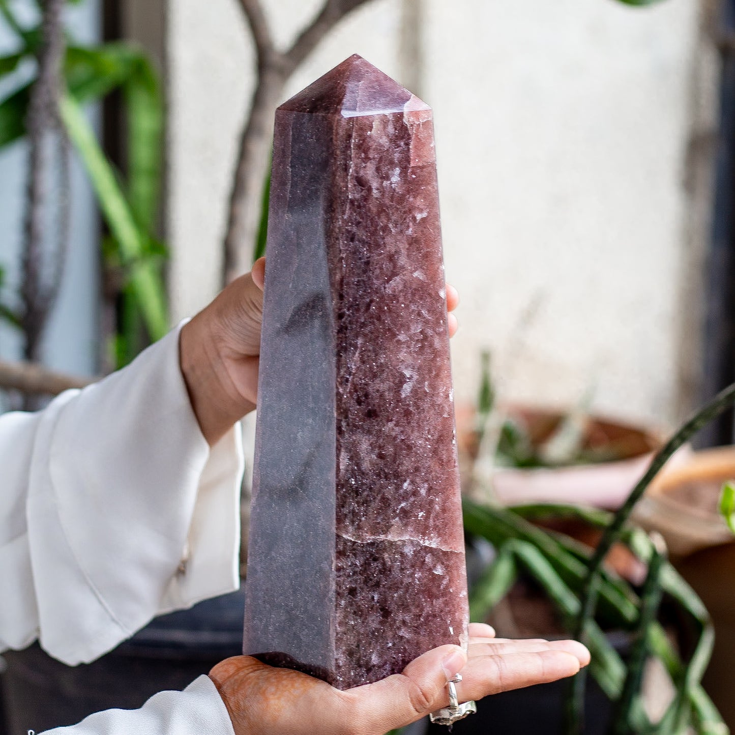 Strawberry Quartz XXL Tower - 2 Kg | Helps with Feeling of Stress, Depression & worry