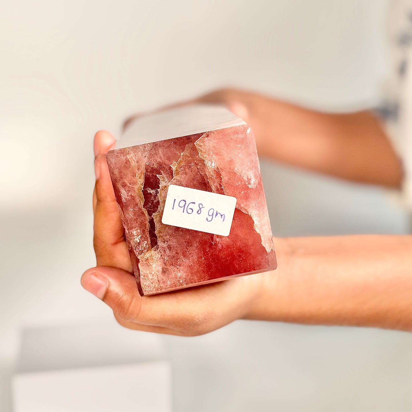 Strawberry Quartz Four-Facet Tower – 1968g - Heart Chakra • Radiate Love • Embrace Joy