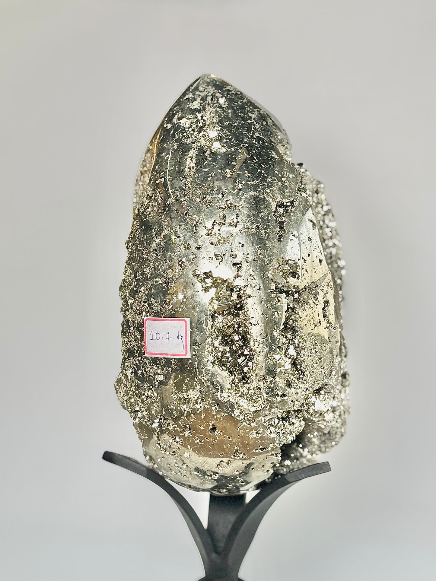 Extra Large Peruvian Pyrite Druzy Egg Carving 10.7 Kg – Abundance & Prosperity