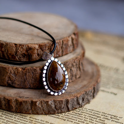 Tiger's eye Pendant with Cord | Wealth & Fortune