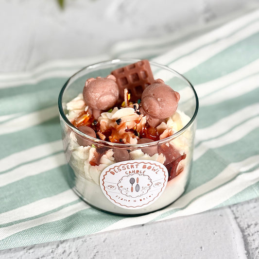 Dessert Bowl with Teddy & Chocolates Decorative Soy Scented Candle