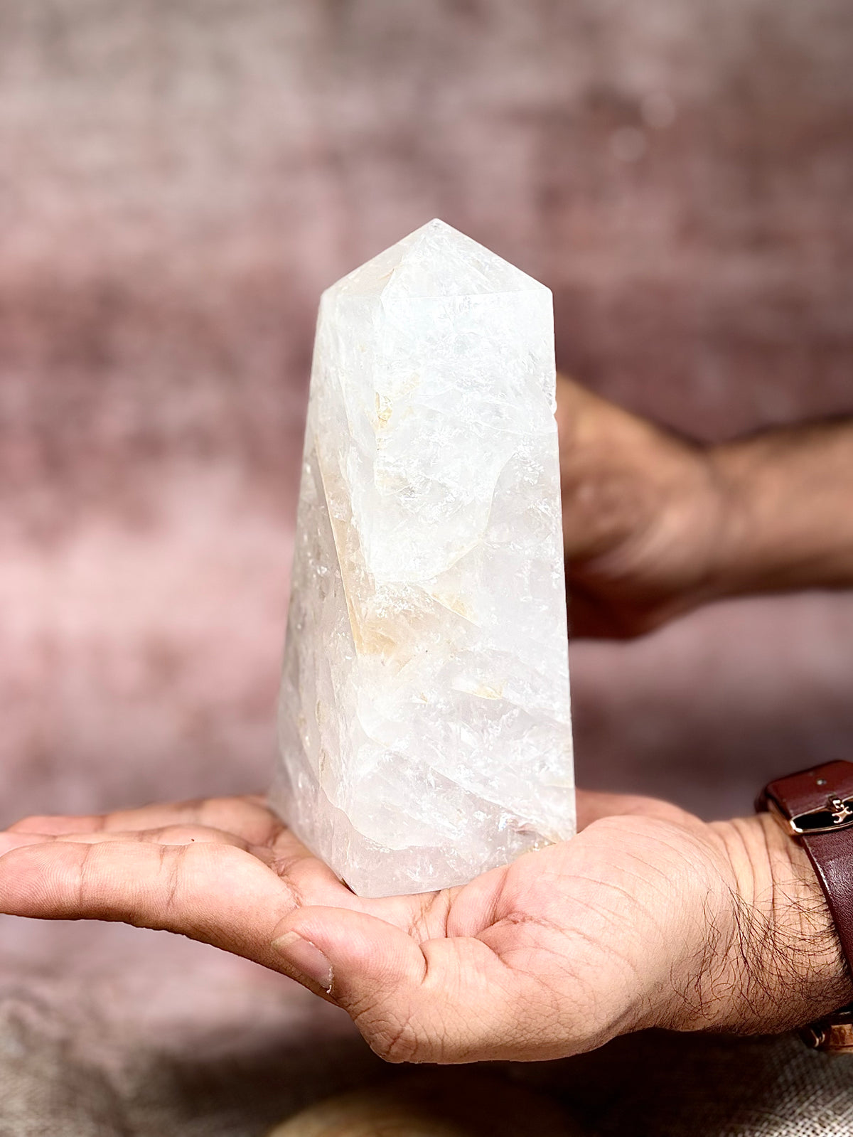 Natural Clear Quartz Crystal Tower