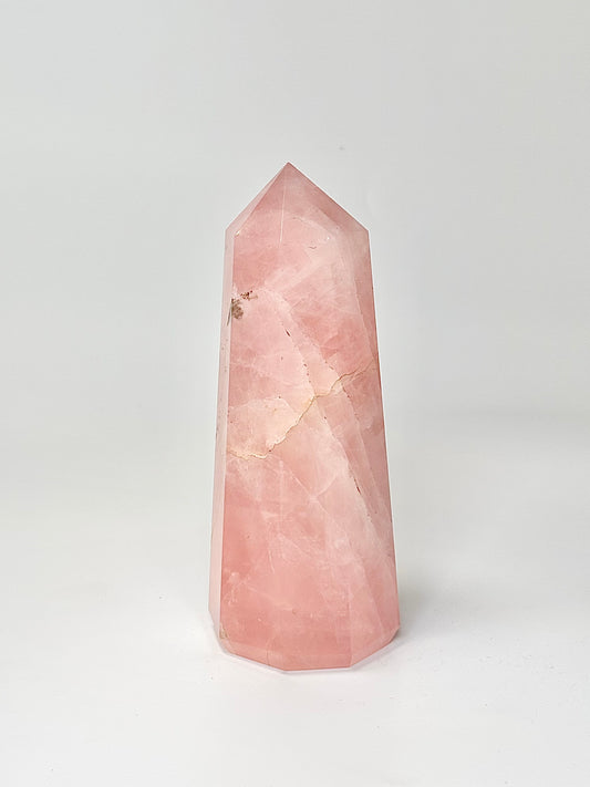 Eight Facet Rose Quartz Tower – 510g - Elegance, Warmth & Gentle Charm