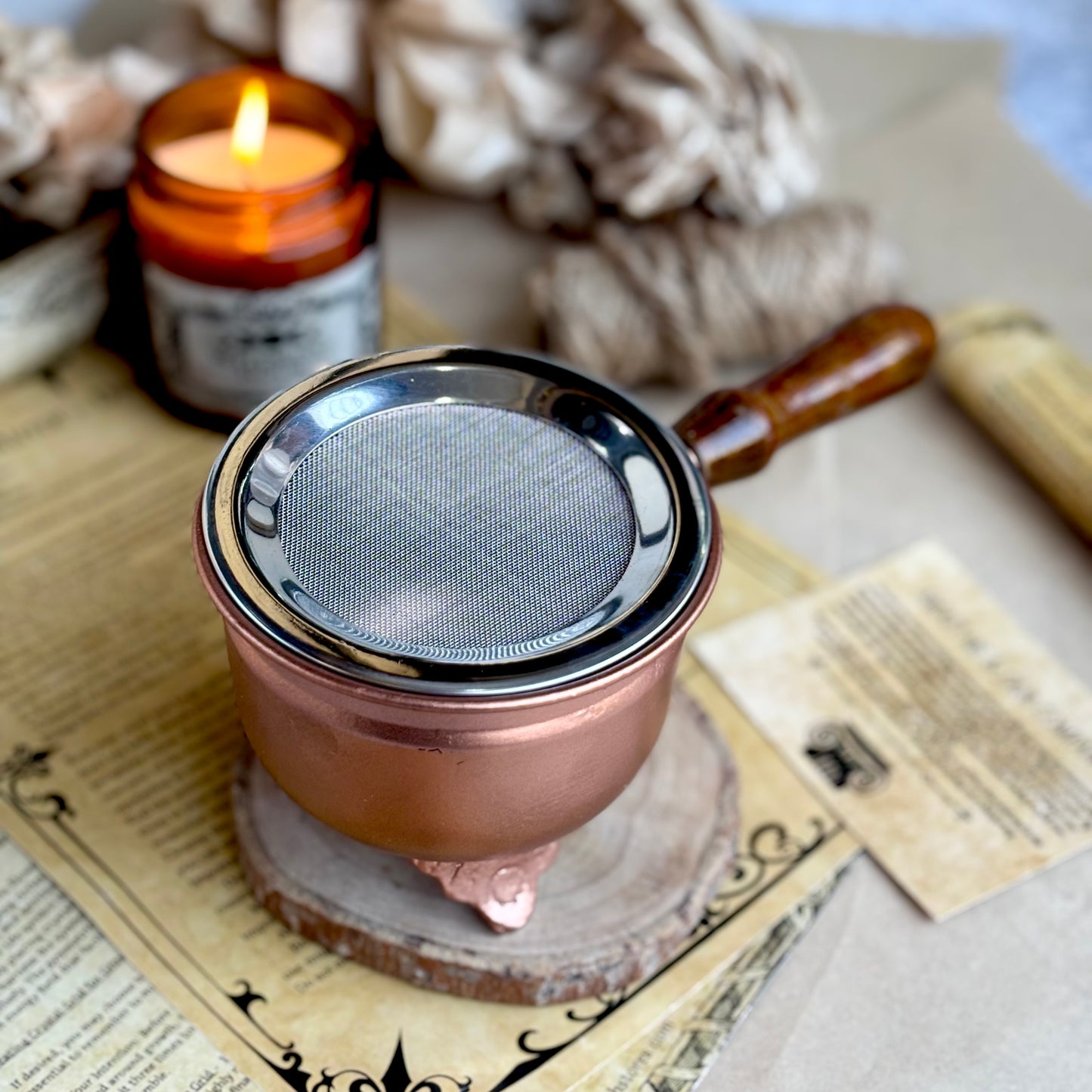 Iron Incense Holder with Rose Gold Finish