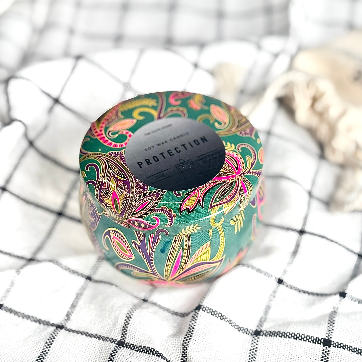 Protection Tin Container Soy Intention Candle - 100 g