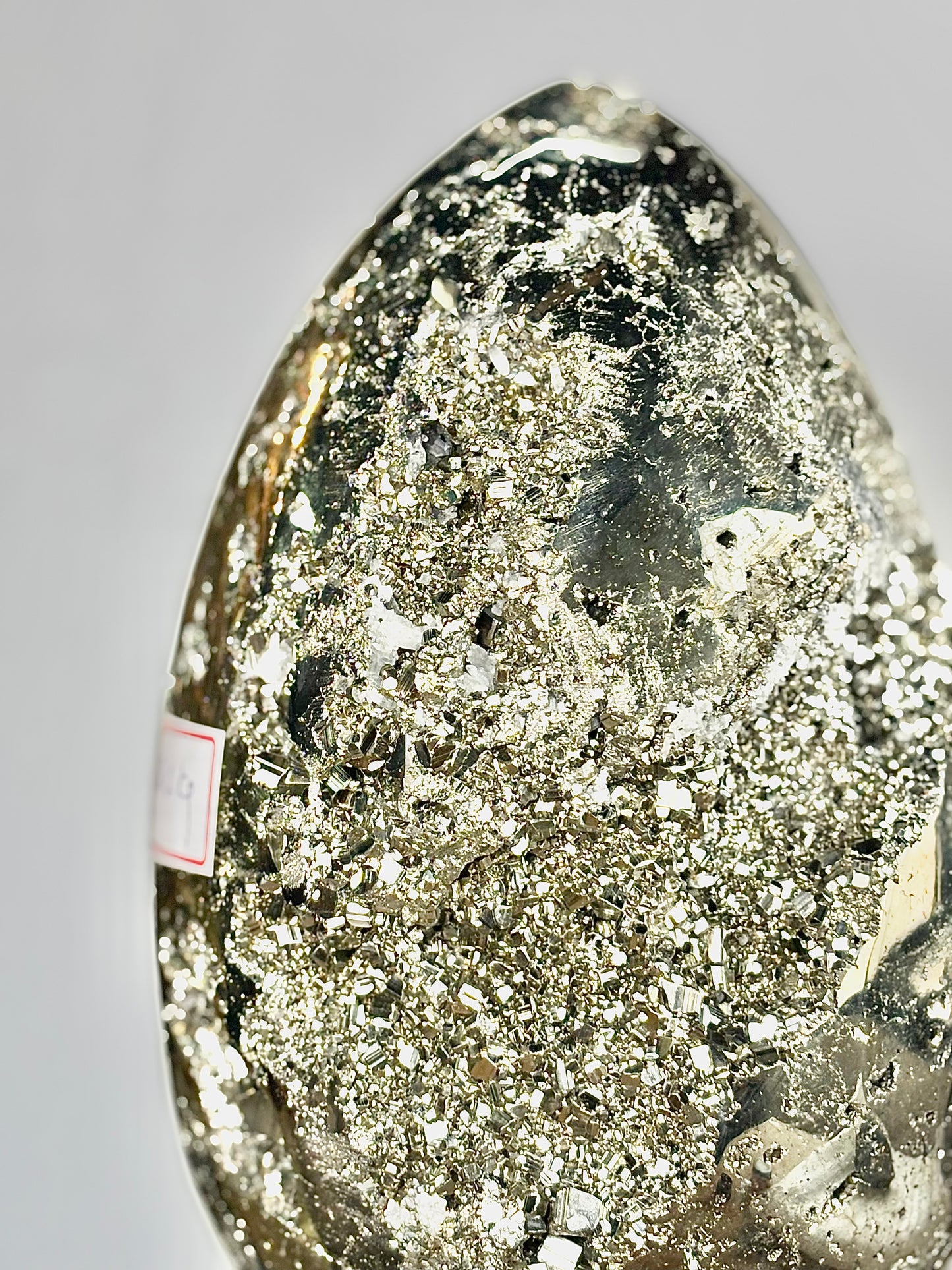 Extra Large Peruvian Pyrite Druzy Egg Carving 8.1 Kg – Abundance & Prosperity