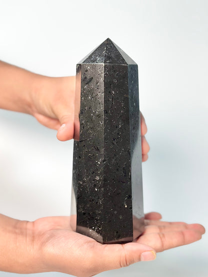 Eight Facet Black Tourmaline Tower – 1.1 kg - Bold Presence & Timeless Design