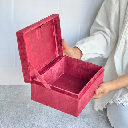 MDF Wooden Velvet Box | Perfect for Storing Tarot Cards and Crystals | Medium