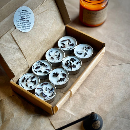 Hibiscus Infused Soy Wax Tealight Candles – Unscented (Pack of 8)