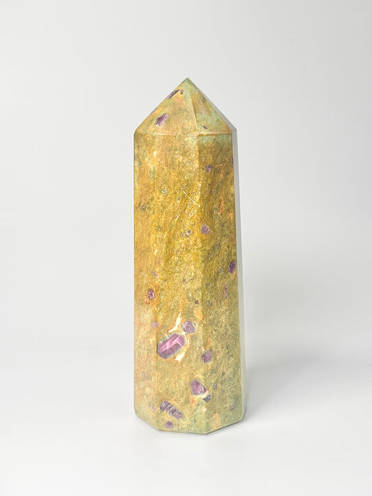 Eight Facet Ruby in Zoisite Tower – 698g - Vivid Colour & Balanced Design