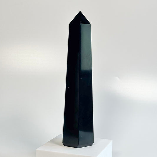 Black Obsidian Six-Facet Tower – 814g - Ground • Shield • Release