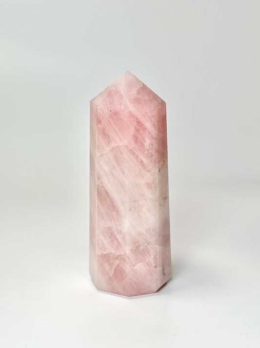 Eight Facet Rose Quartz Tower – 630g - Elegance, Warmth & Gentle Charm