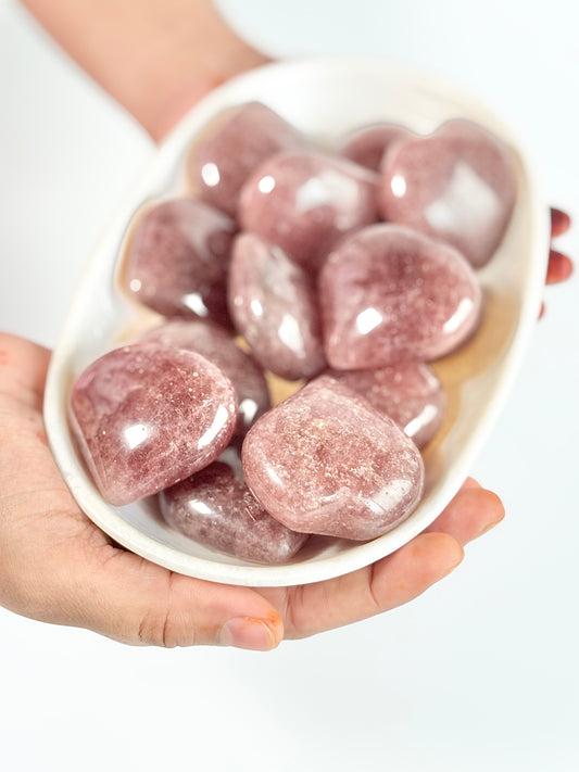 Strawberry Quartz Heart |  Promotes Happiness & Joy
