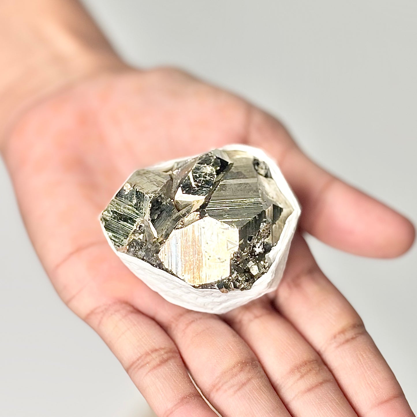 Peruvian Pyrite Cluster – 130g -Golden Brilliance & Striking Presence