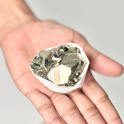 Peruvian Pyrite Cluster – 130g -Golden Brilliance & Striking Presence