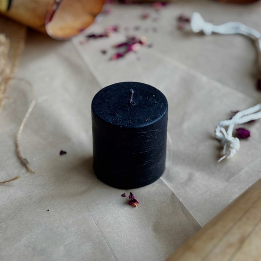 Black Pillar Candle 2 Inch – Soy Wax Ritual & Décor Candle | Pack of 4