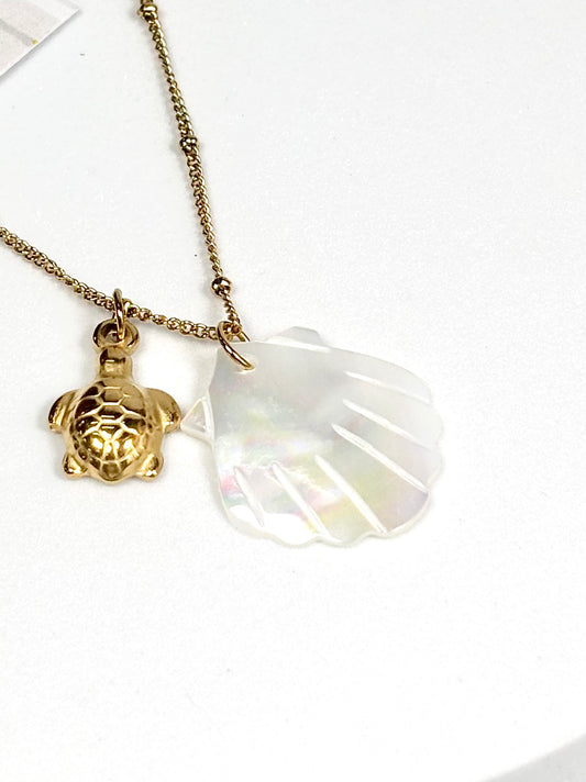 Ocean Charm Pendant Necklace | Gold-Plated Stainless Steel | The Lilith Store