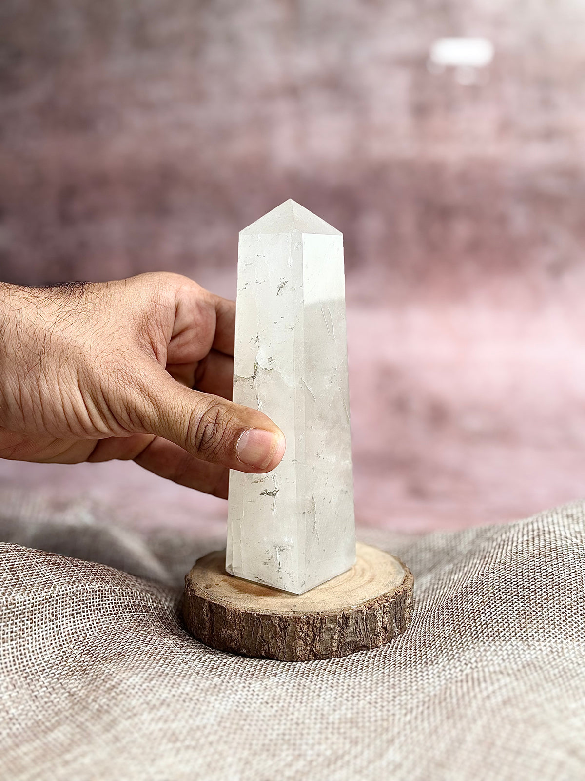 Natural Clear Quartz Crystal Tower