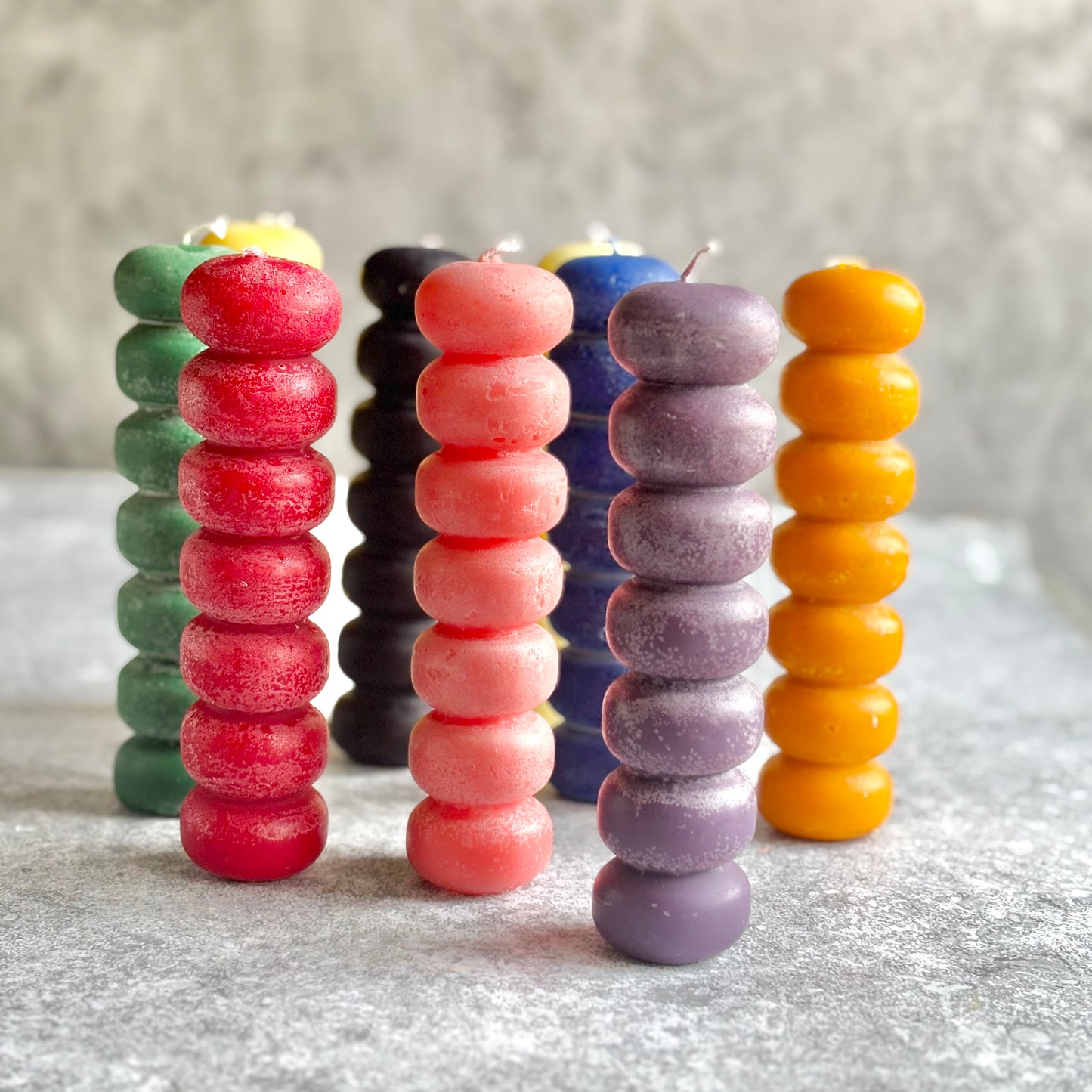 Beeswax Seven Knob figurine Candles | Colour Option Available